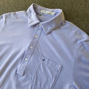 Criquet Performance Top Shelf Polo Light Blue Pima Cotton Large Flex Golf Preppy